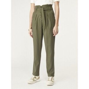 Naf Naf Olive High-Waisted Women's Pants
